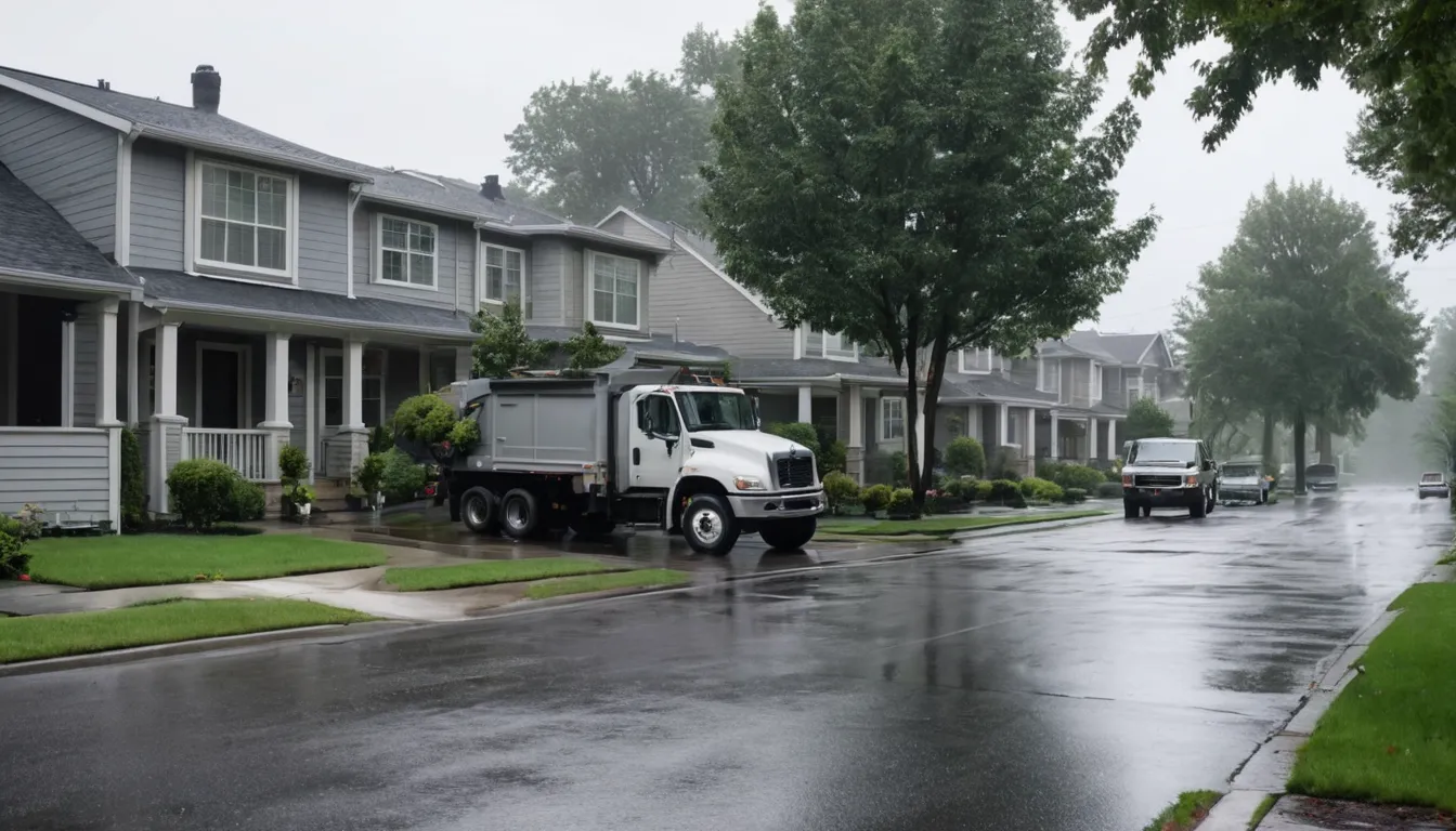 Tree removal work on a residential street across the Bellevue area
